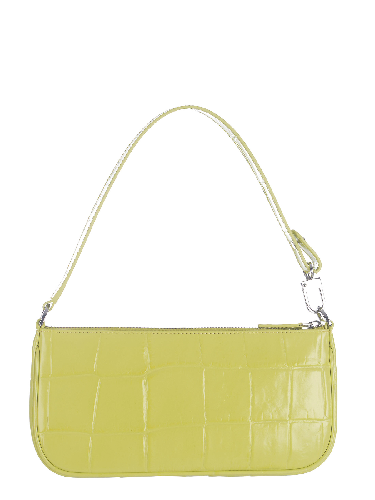 Shop By Far Shoulder Bag   In Maxi Croco In Yellow