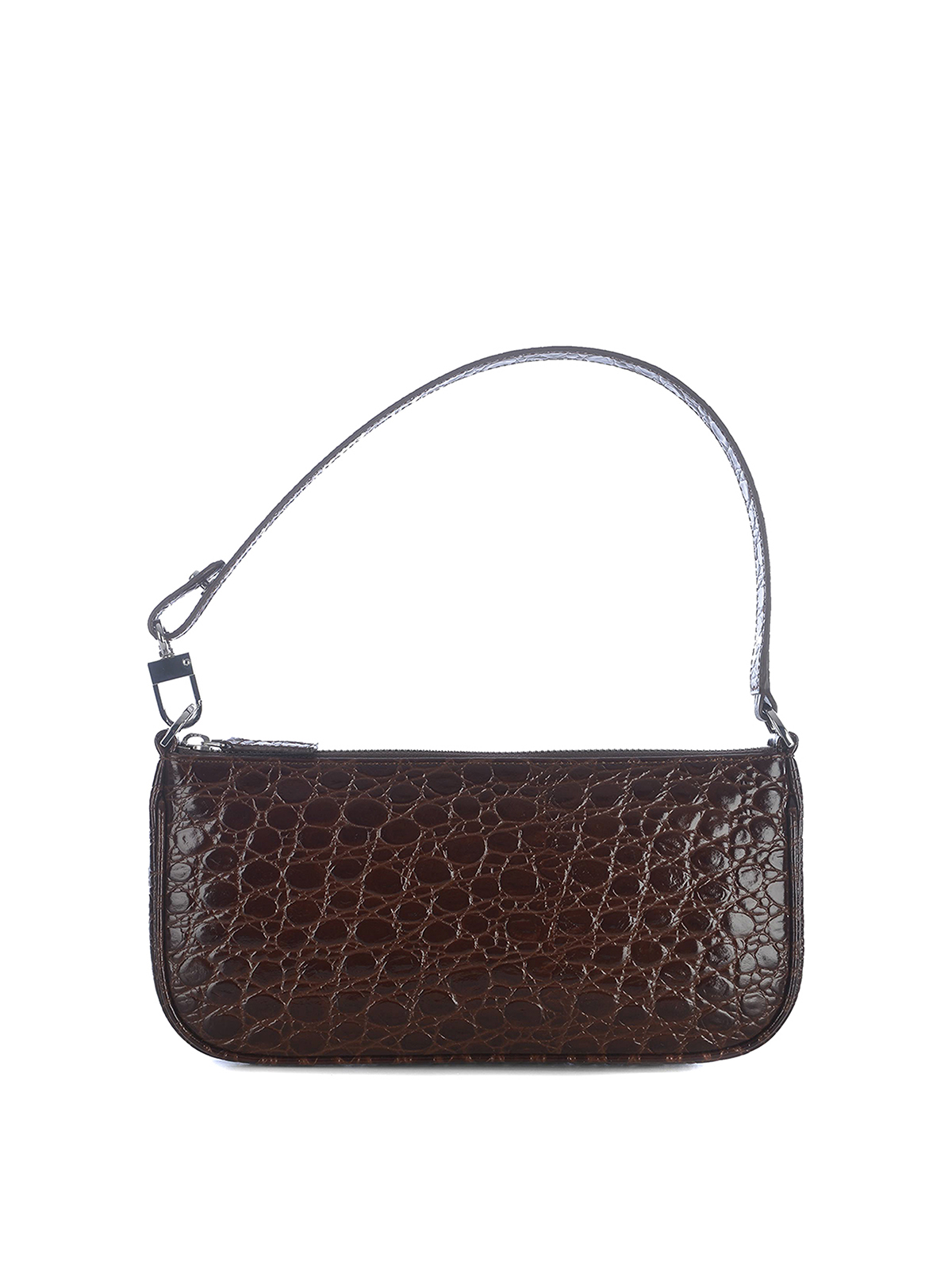 By Far Shoulder Bag   In Croco Leather In Brown