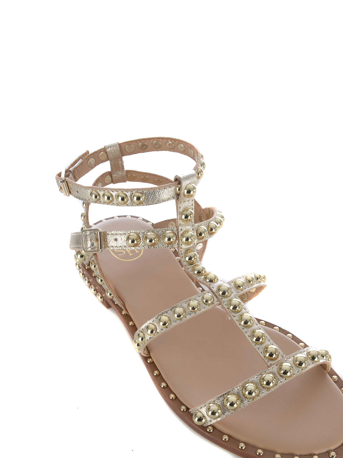 Shop Ash Sandal   In Leather In Gold
