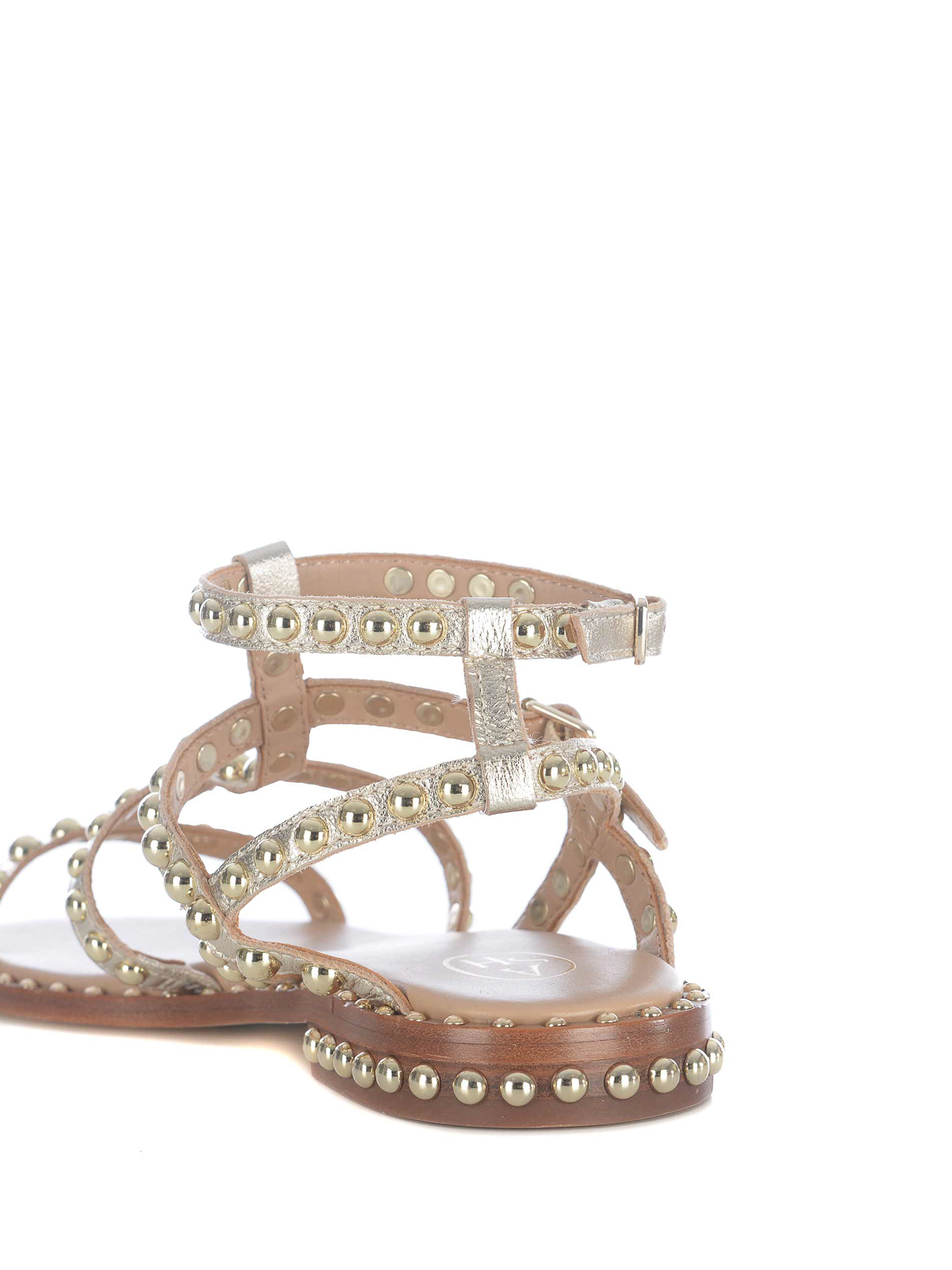 Shop Ash Sandal   In Leather In Gold