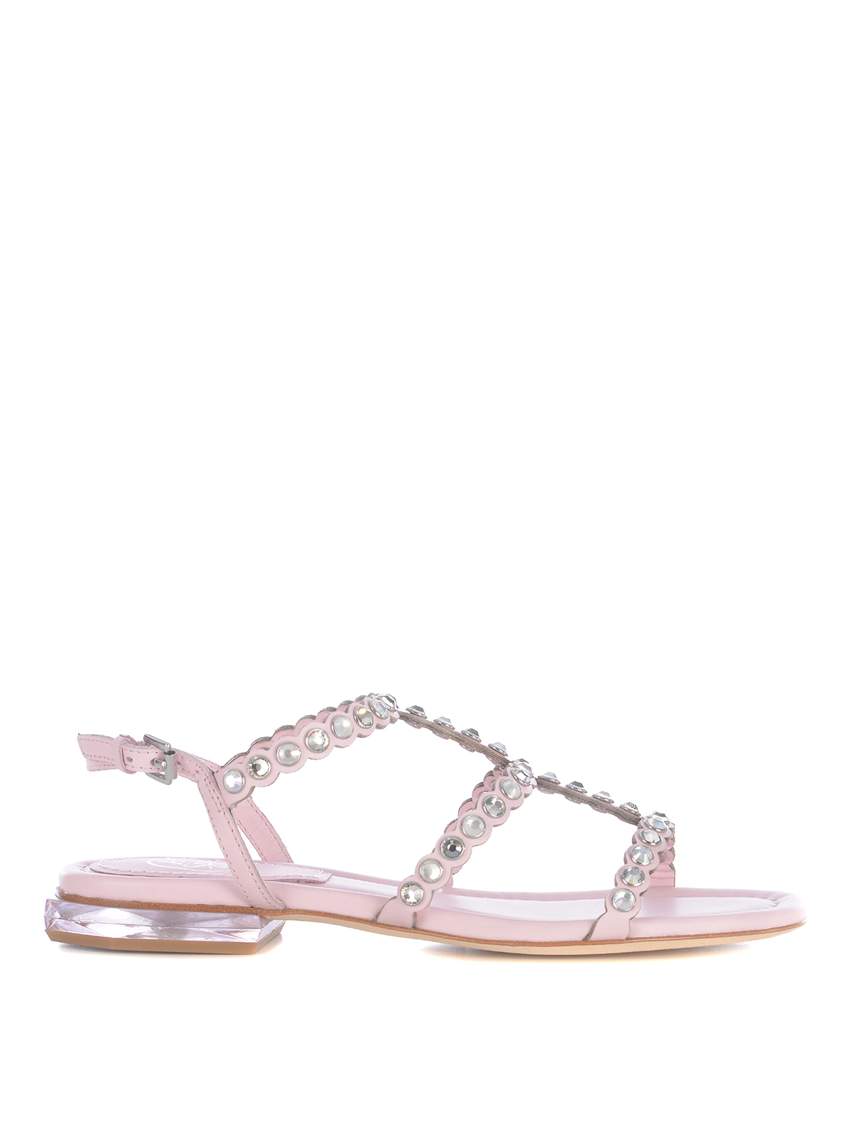 Shop Ash Sandals   In Leather In Nude & Neutrals