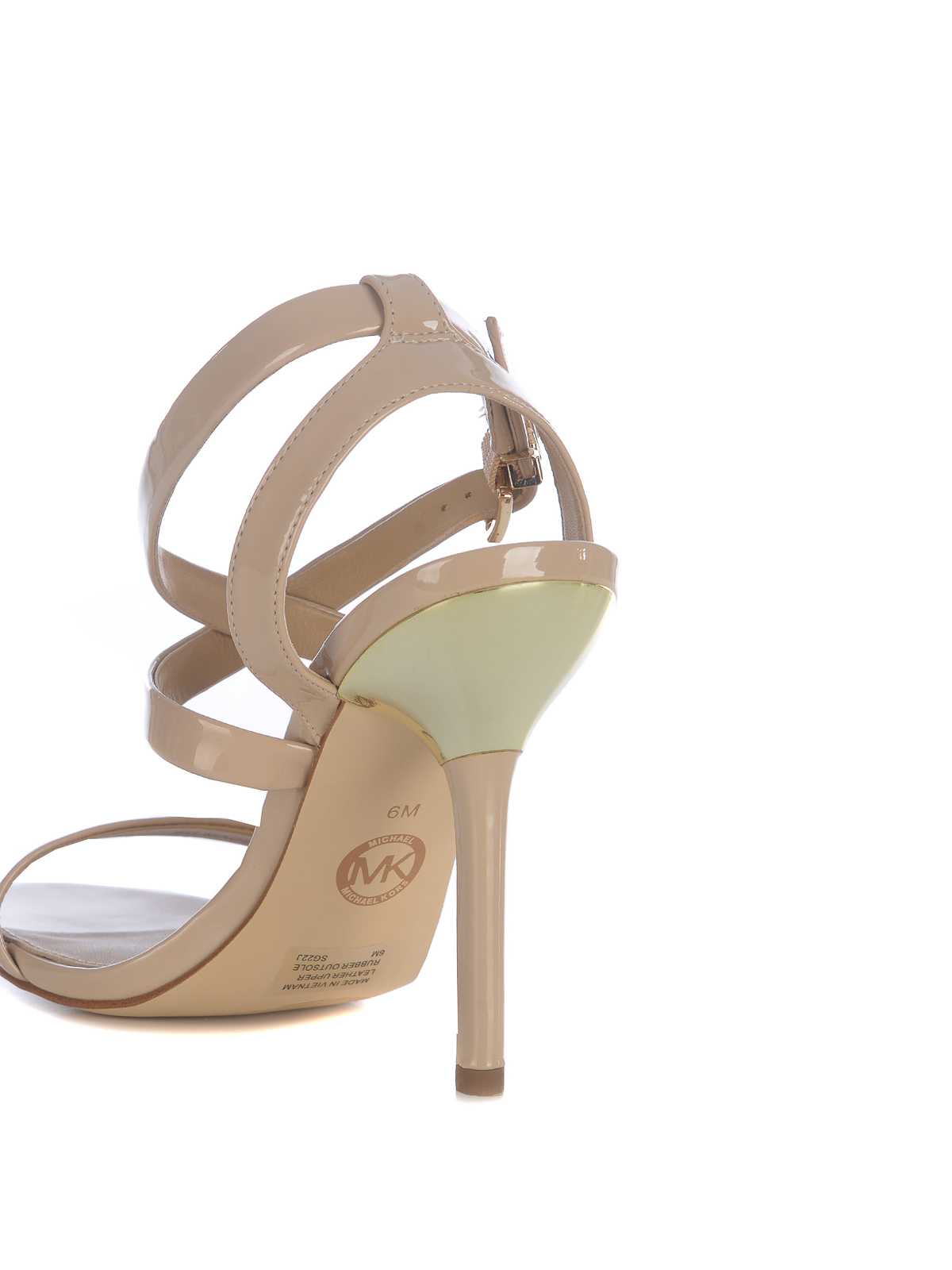 Shop Michael Kors Sandal   In Patent Leather In Nude & Neutrals