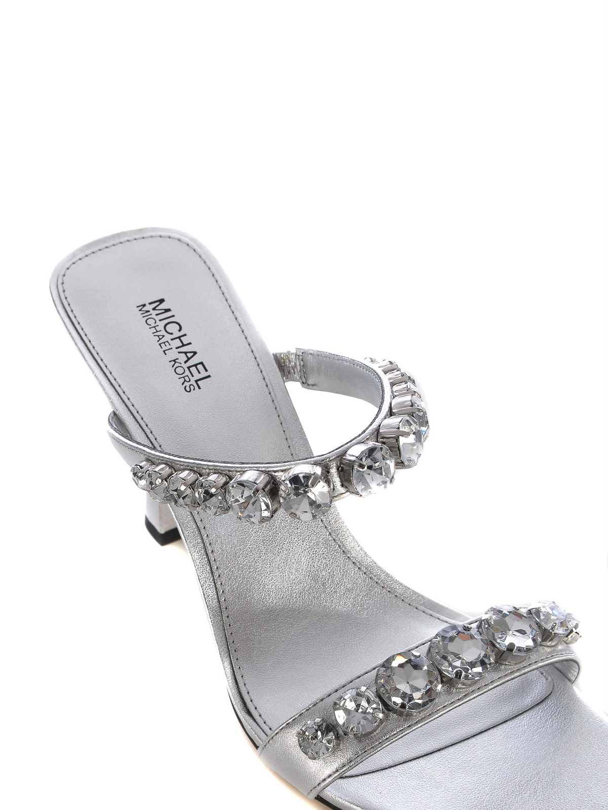 Shop Michael Kors Sandal   In Leather In Silver