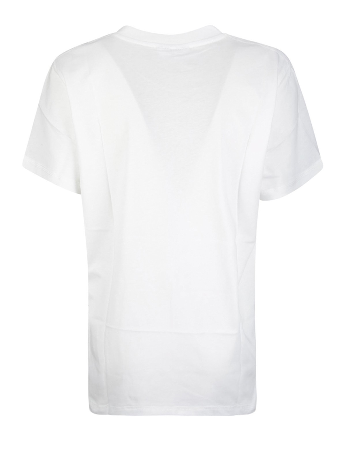 Shop Ganni Thin Jersey Relaxed O-neck T-shirt In White