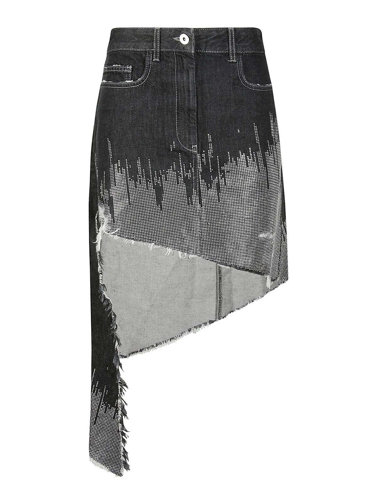Shop Jw Anderson Asymmetric Studded Skirt In Black
