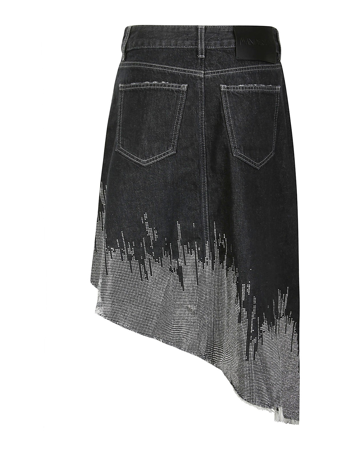 Shop Jw Anderson Asymmetric Studded Skirt In Black