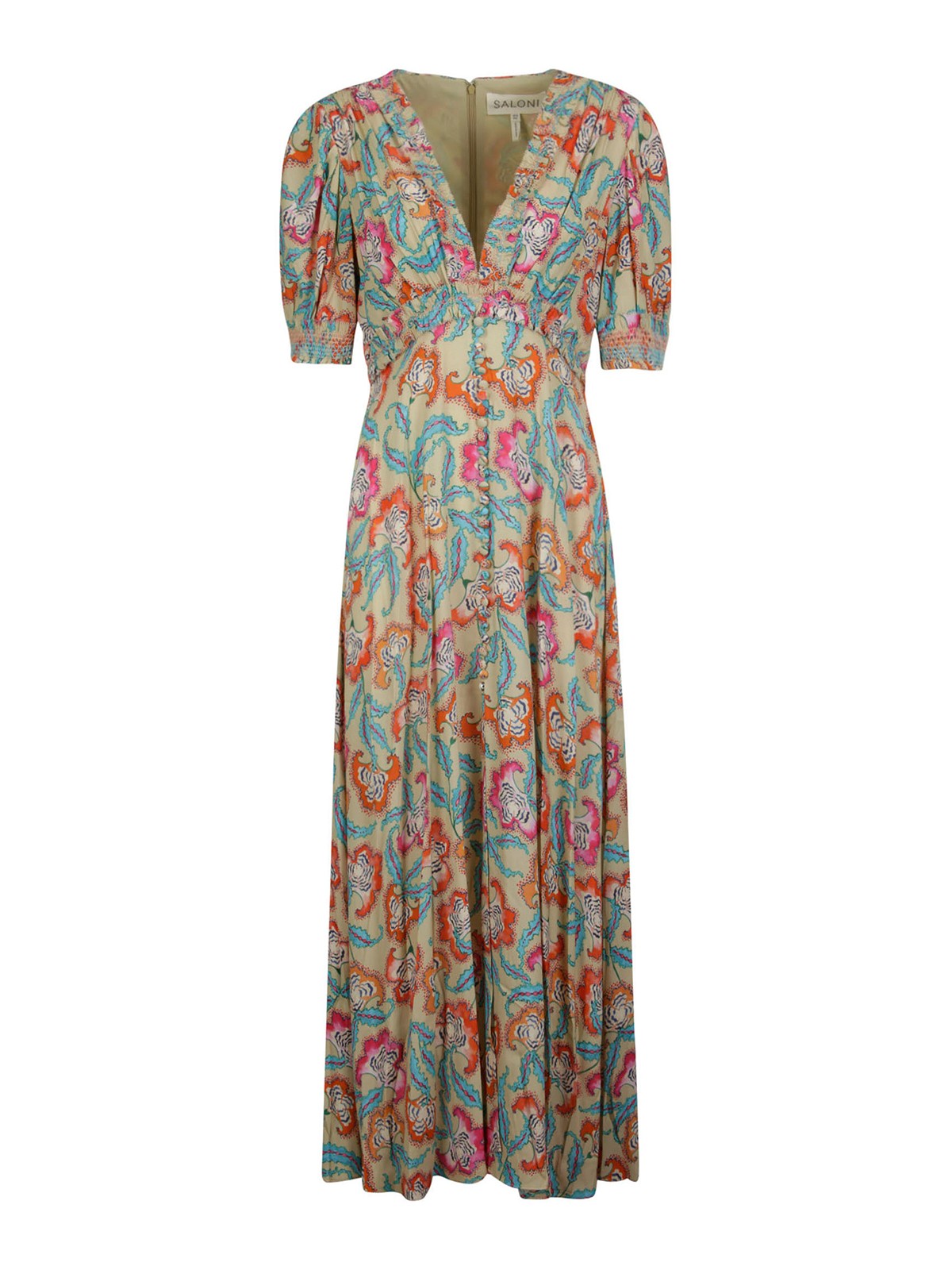 Saloni Lea Paisley-print Maxi Dress In Multicolour