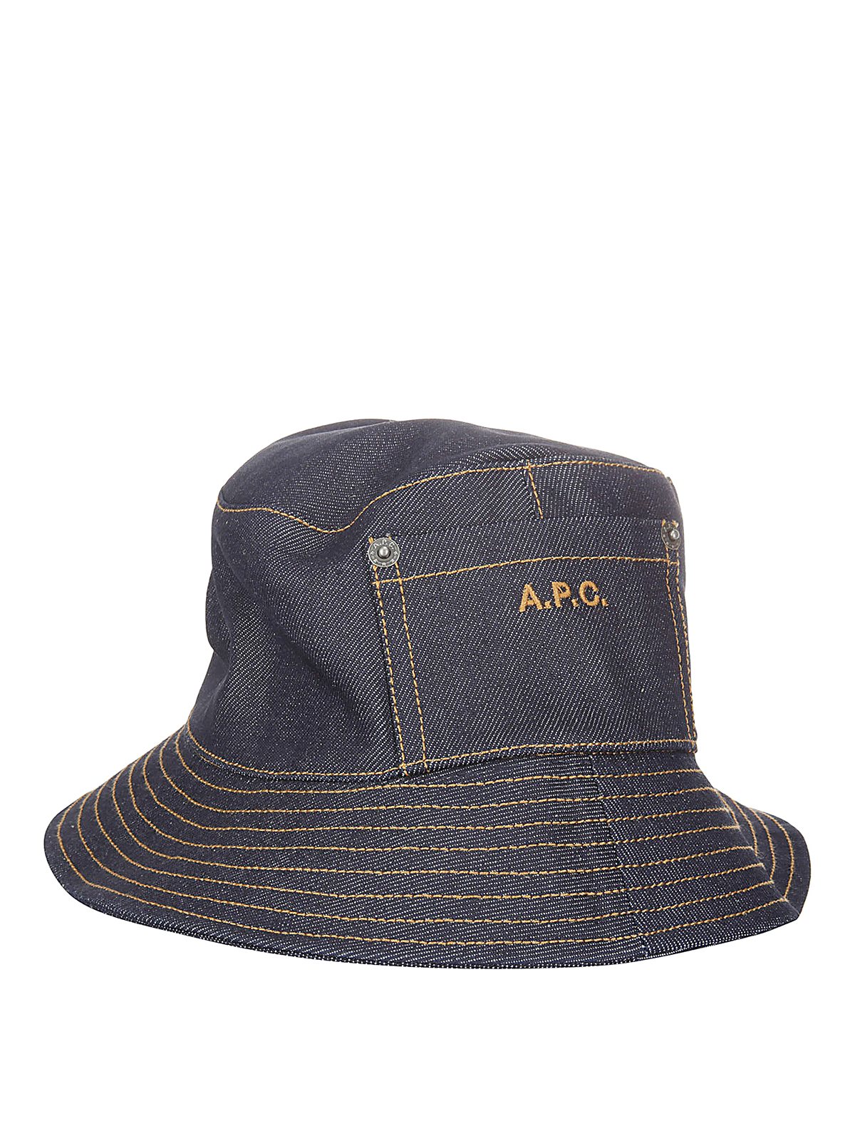 Apc A.p.c. Logo Embroidered Bucket Hat In Dark Wash