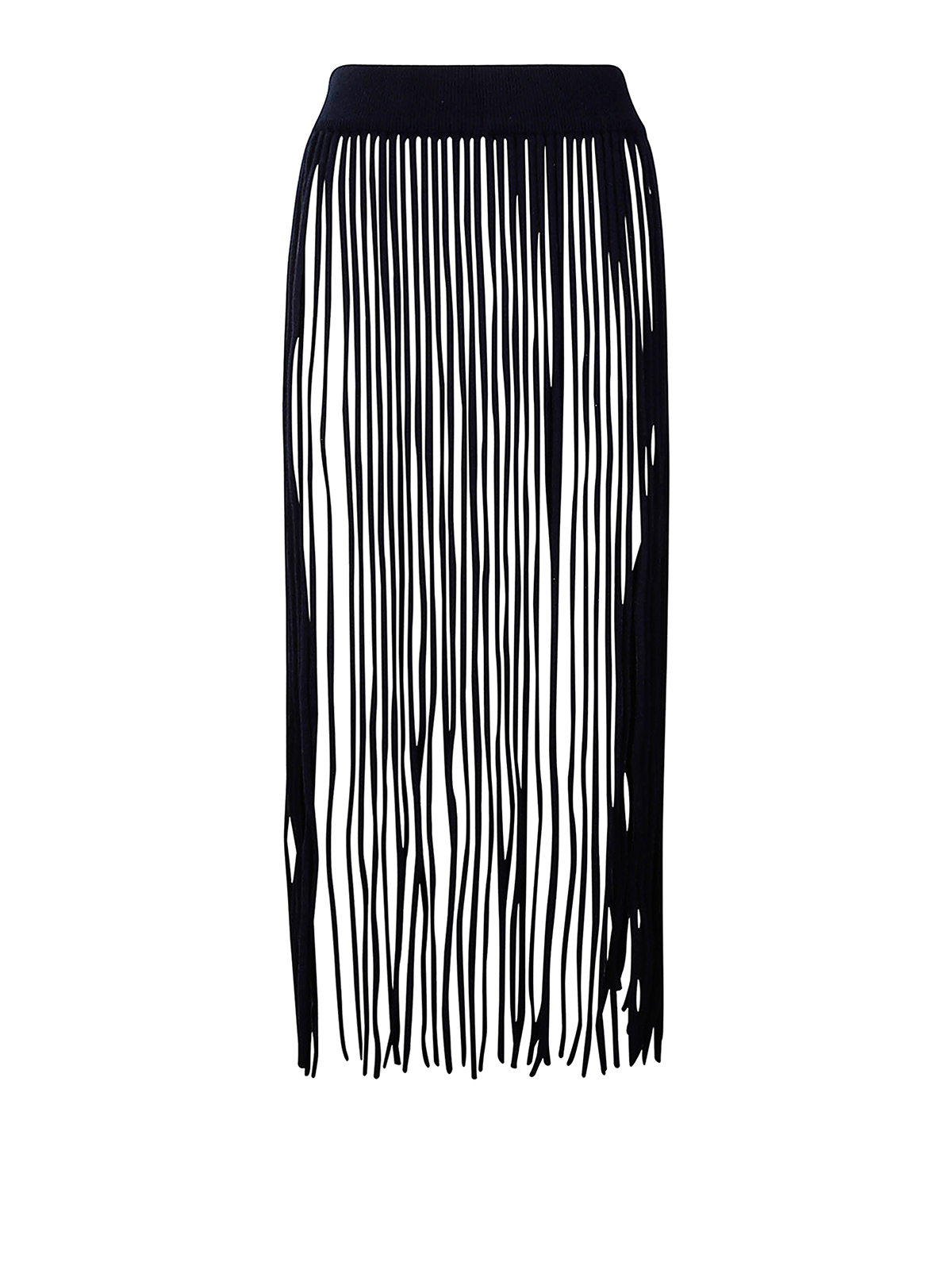 Extreme Cashmere Long Fringes Skirt In Negro