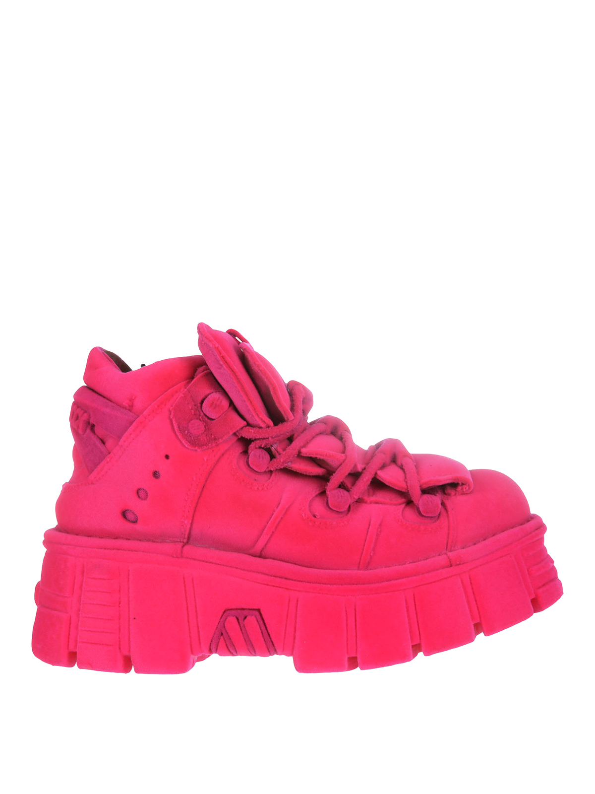 New Rock Leather Trainers In Fuchsia
