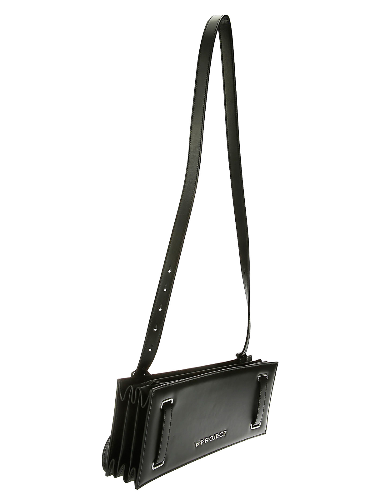 Y/Project Black Leather Accordion Tote Y/Project