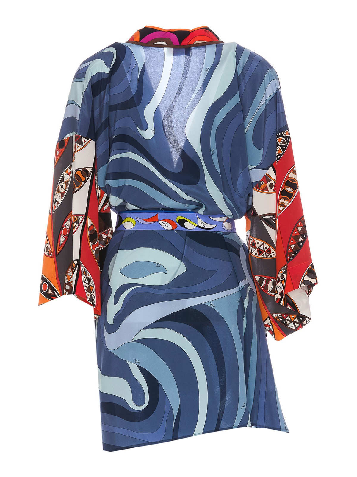 Shop Emilio Pucci Marmo And Girandole Print Kimono In Blue