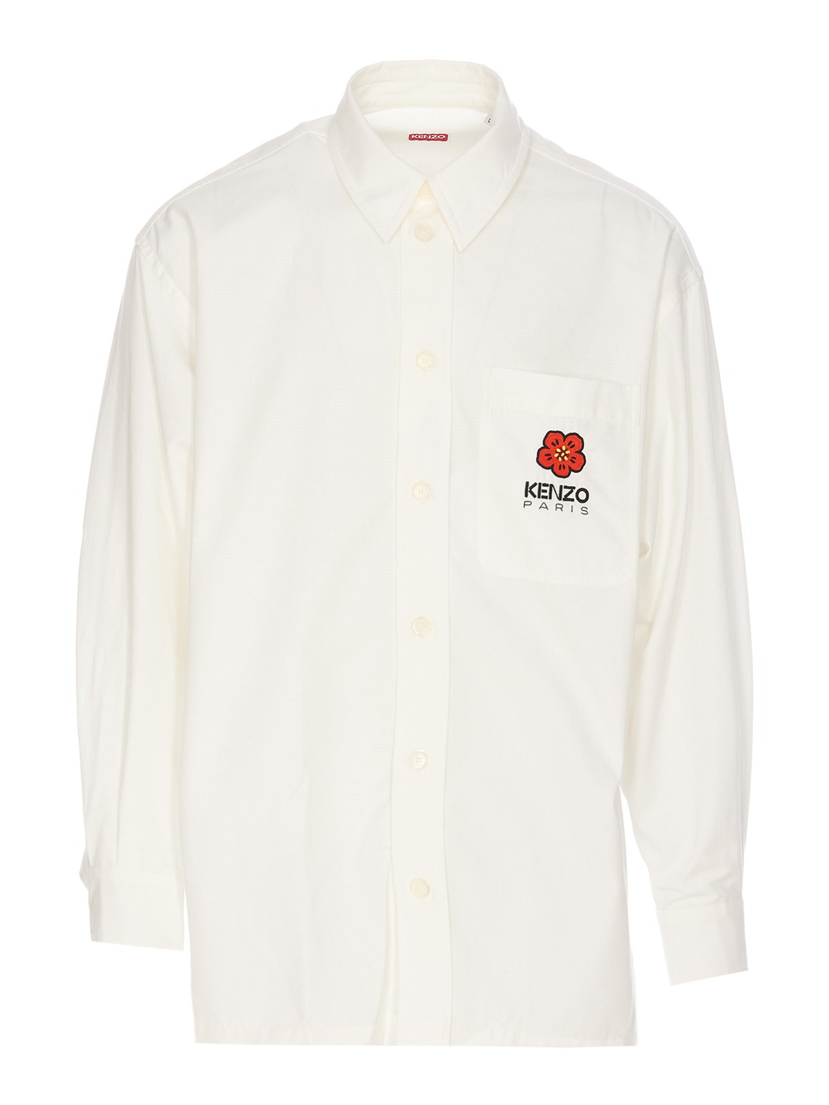 Shop Kenzo Boke Crest Oversize Shirt In White