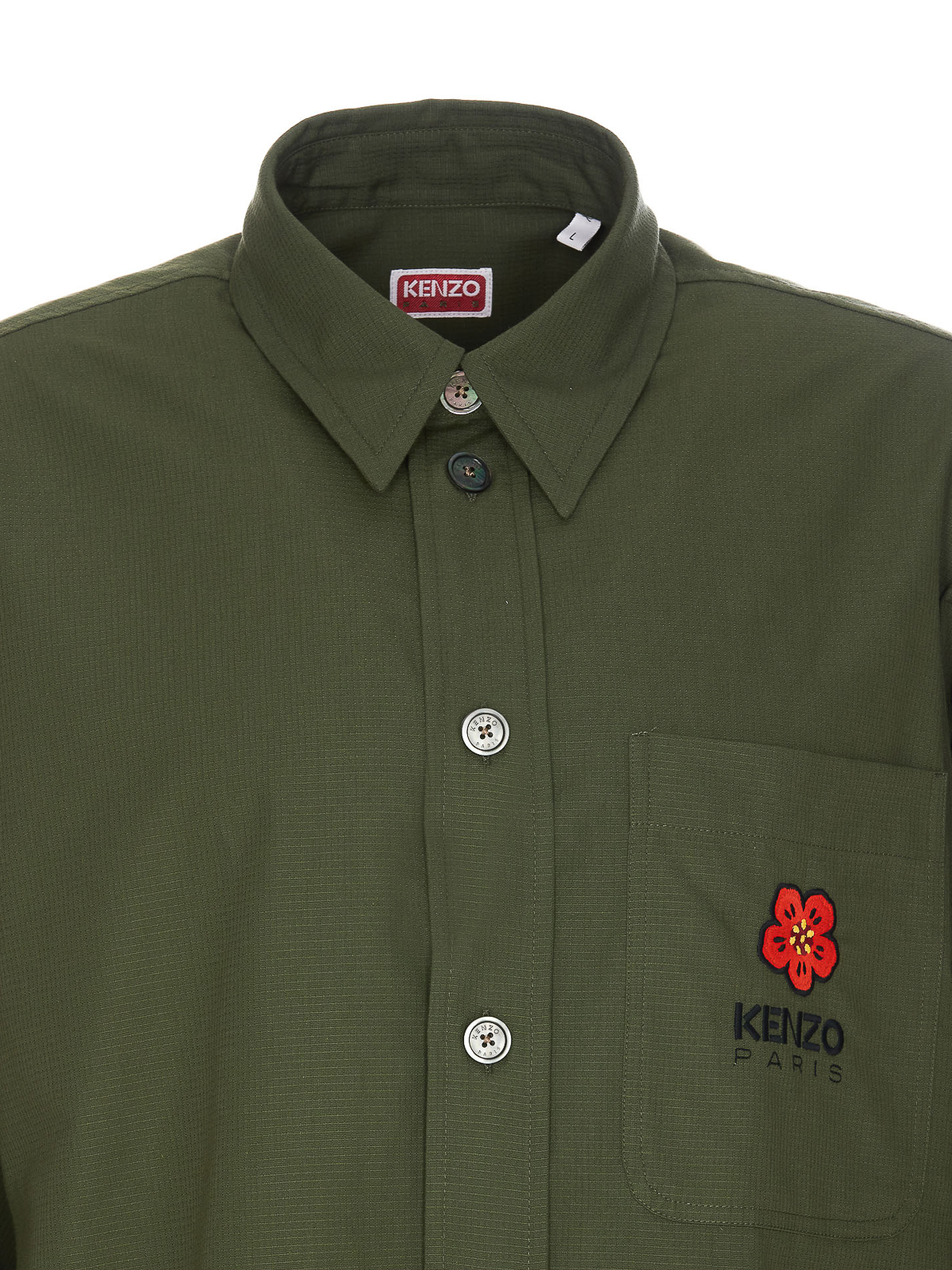Shop Kenzo Boke Crest Oversize Shirt In Green