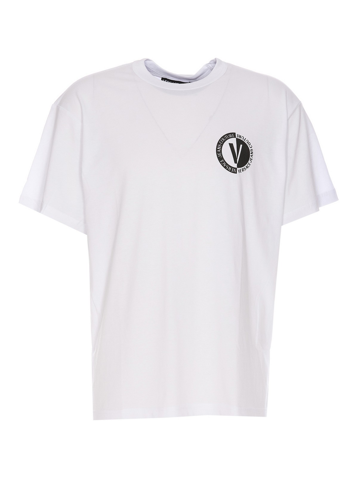 Versace Jeans Couture V emblem logo t-shirt | 75GAHG07CJ00G003