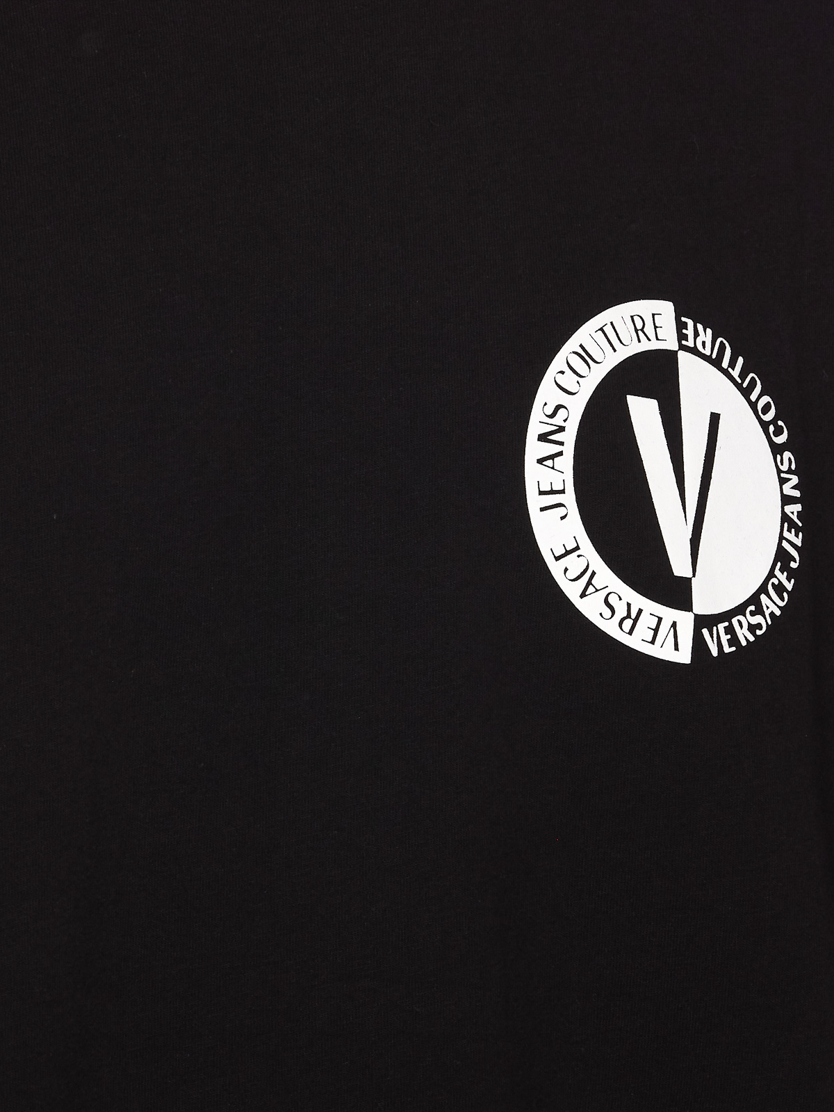 Versace Jeans Couture 71GAHT19 CJ00T V-EMBLEM PRINT T-shirt Black