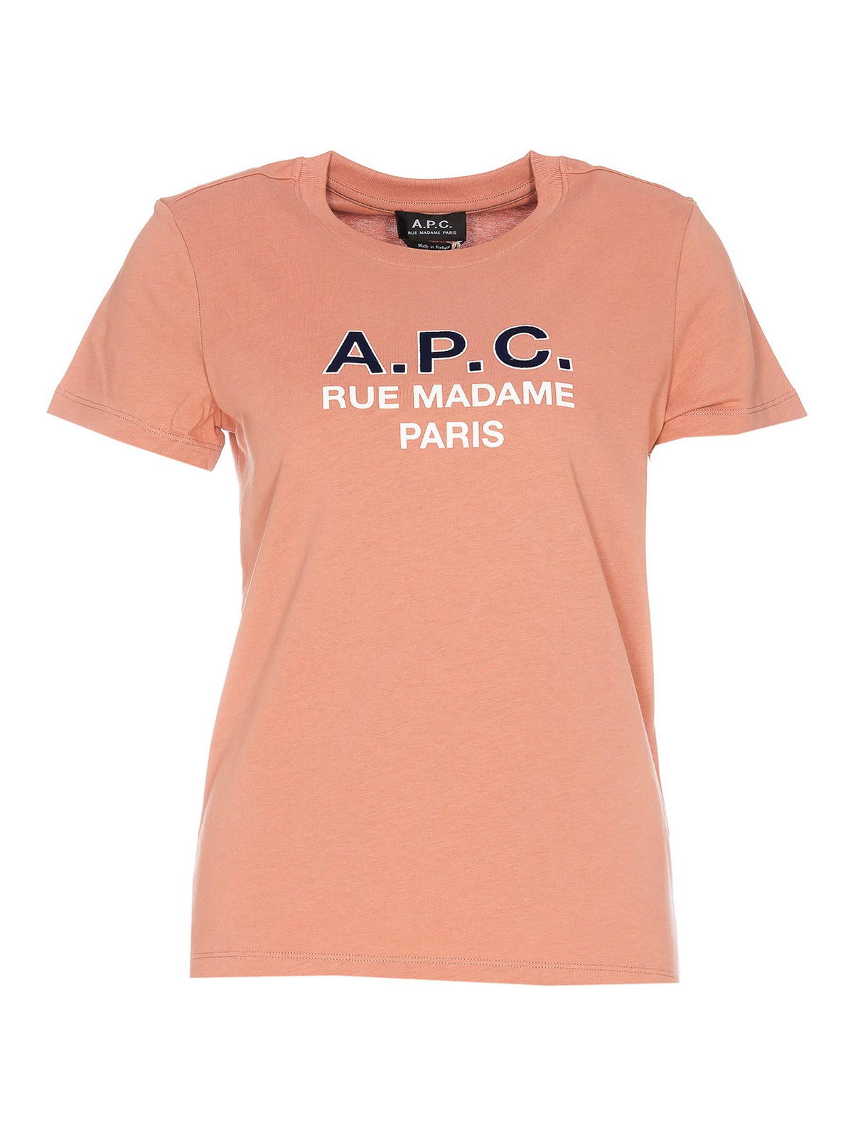 Apc Madame  Logo T-shirt In Nude & Neutrals