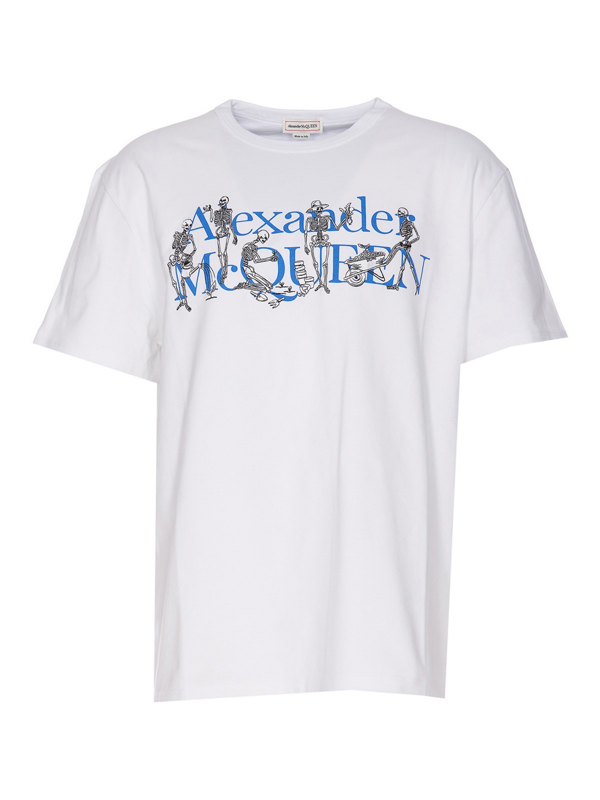 Shop Alexander Mcqueen Skeleton Logo T-shirt In White