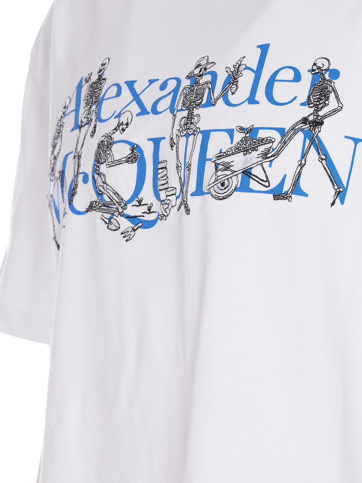 Shop Alexander Mcqueen Skeleton Logo T-shirt In White