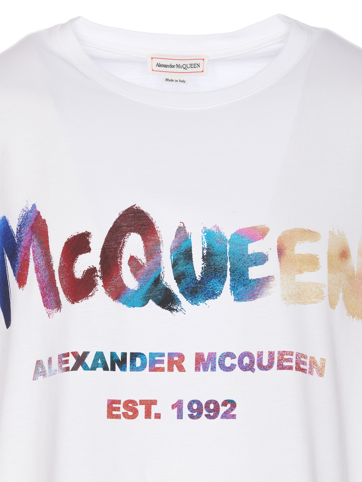 Alexander Mcqueen Mcqueen graffiti logo t-shirt|750667QVZ140900