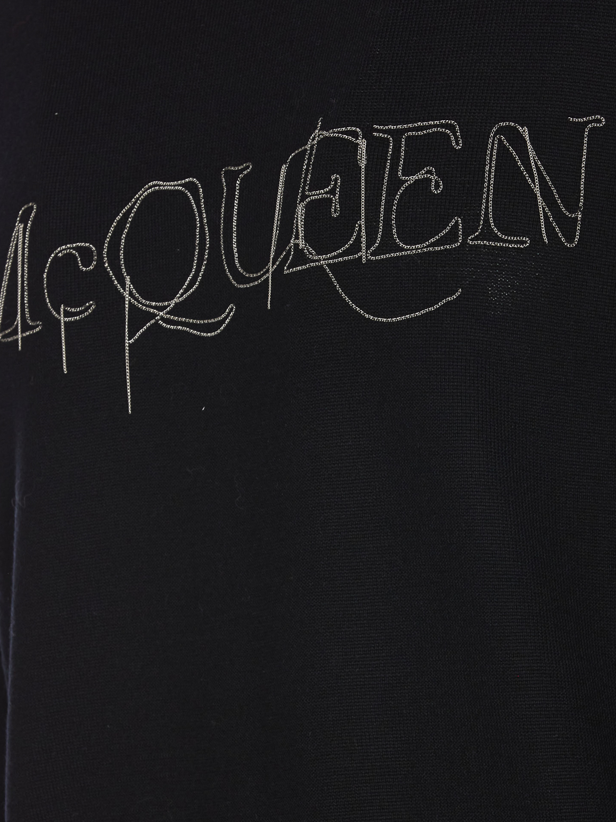 Shop Alexander Mcqueen Embroidered Logo Sweater In Negro