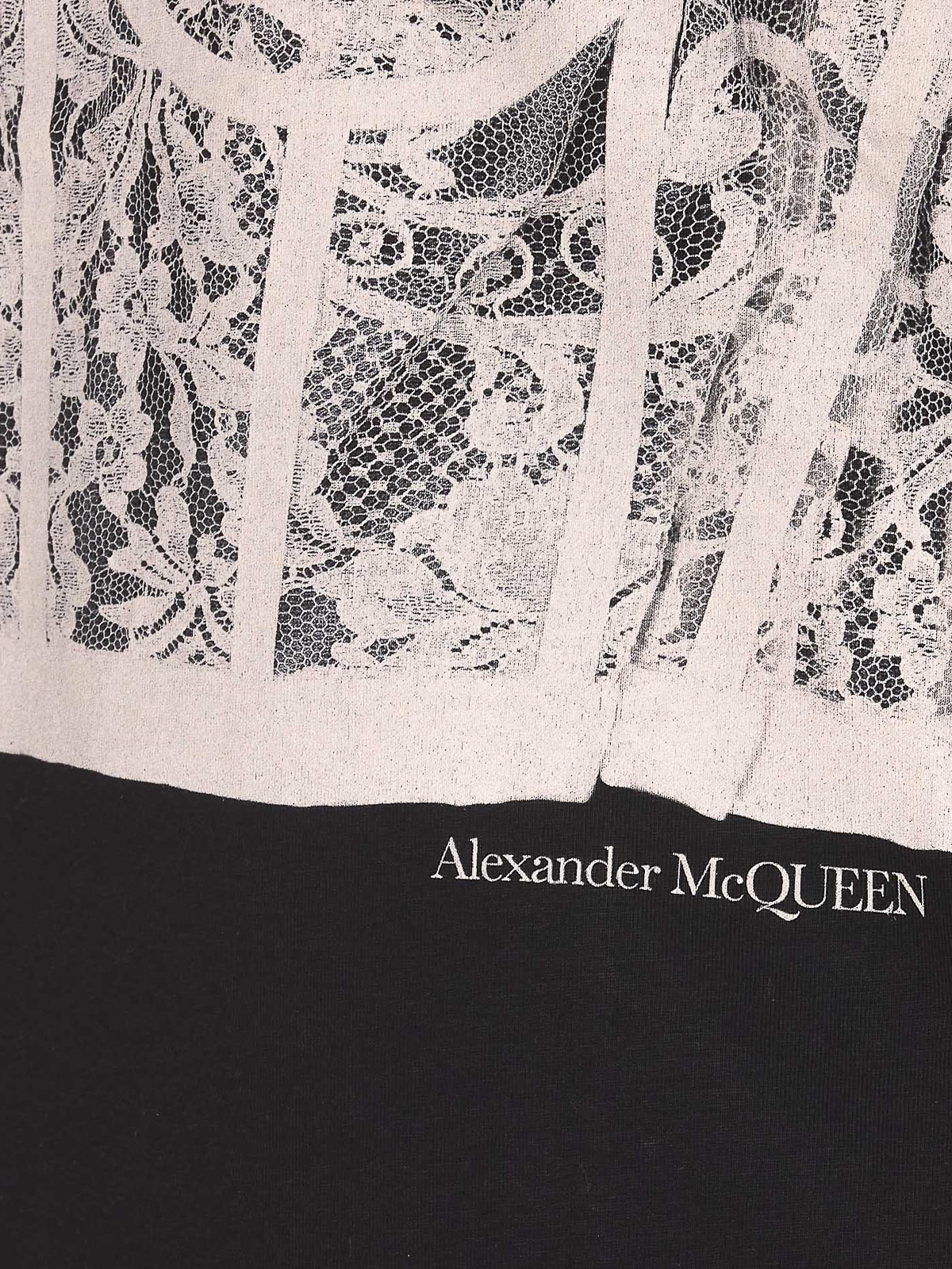 Shop Alexander Mcqueen Lace Corset T-shirt In Negro