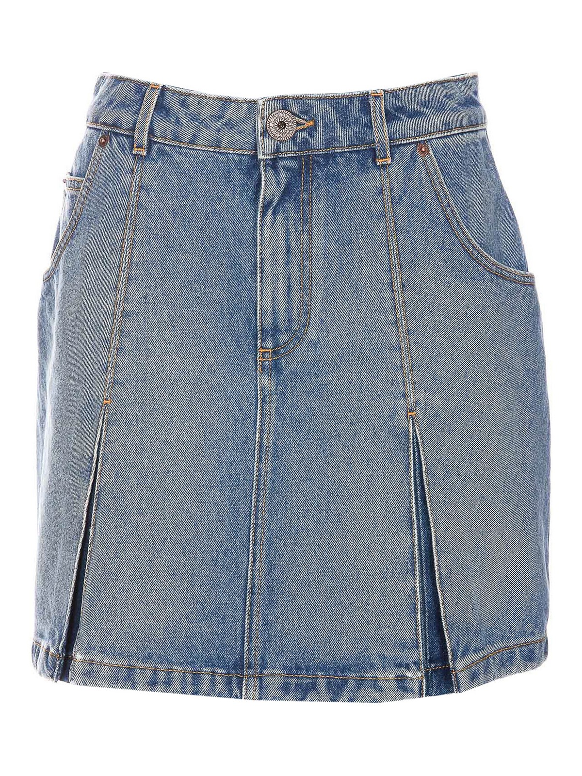 Pleated skirts knee length jean outlet shorts