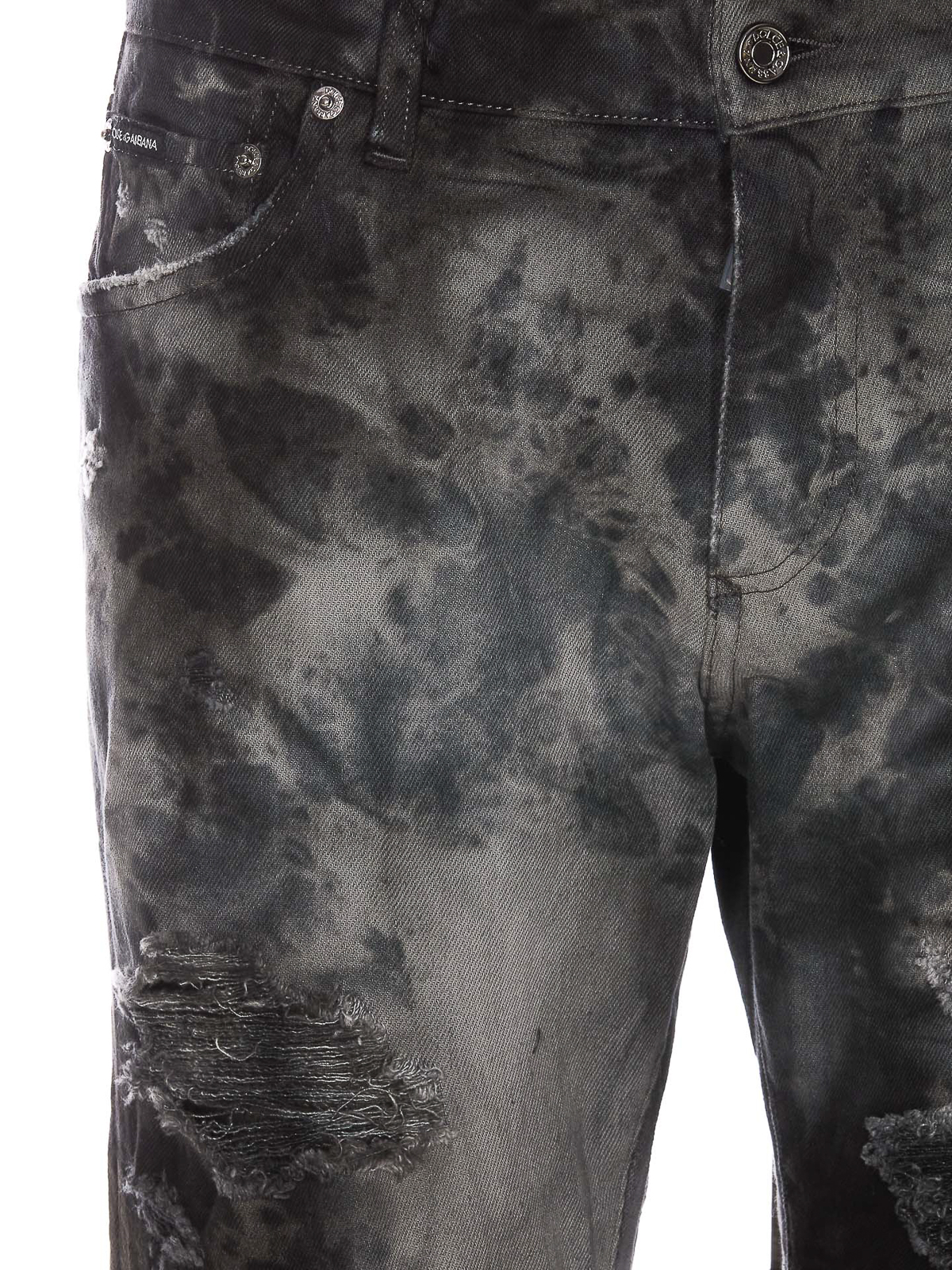 DOLCE&GABBANA スキニーデニムパンツ ブラック ブルーのメンズ ジーンズ スキニーストレッチフィット ブラック