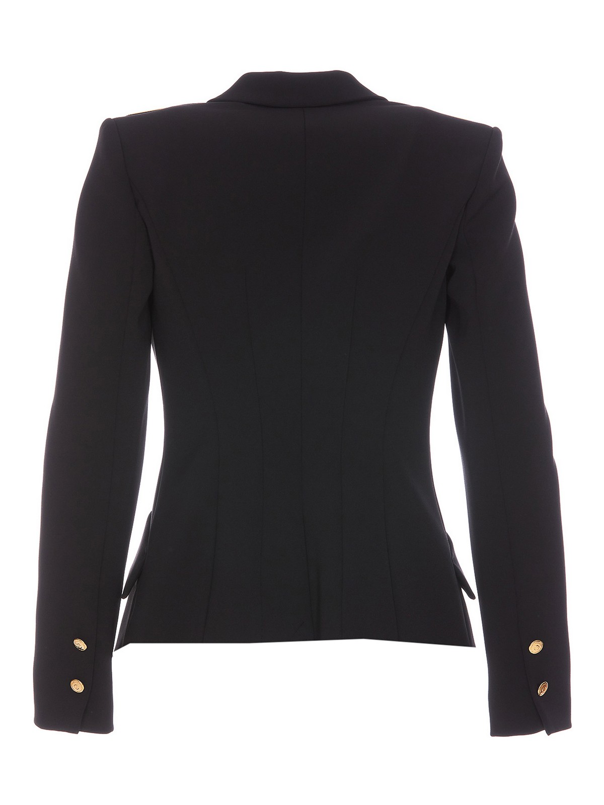 Shop Elisabetta Franchi Jacket With Golden Logo In Black