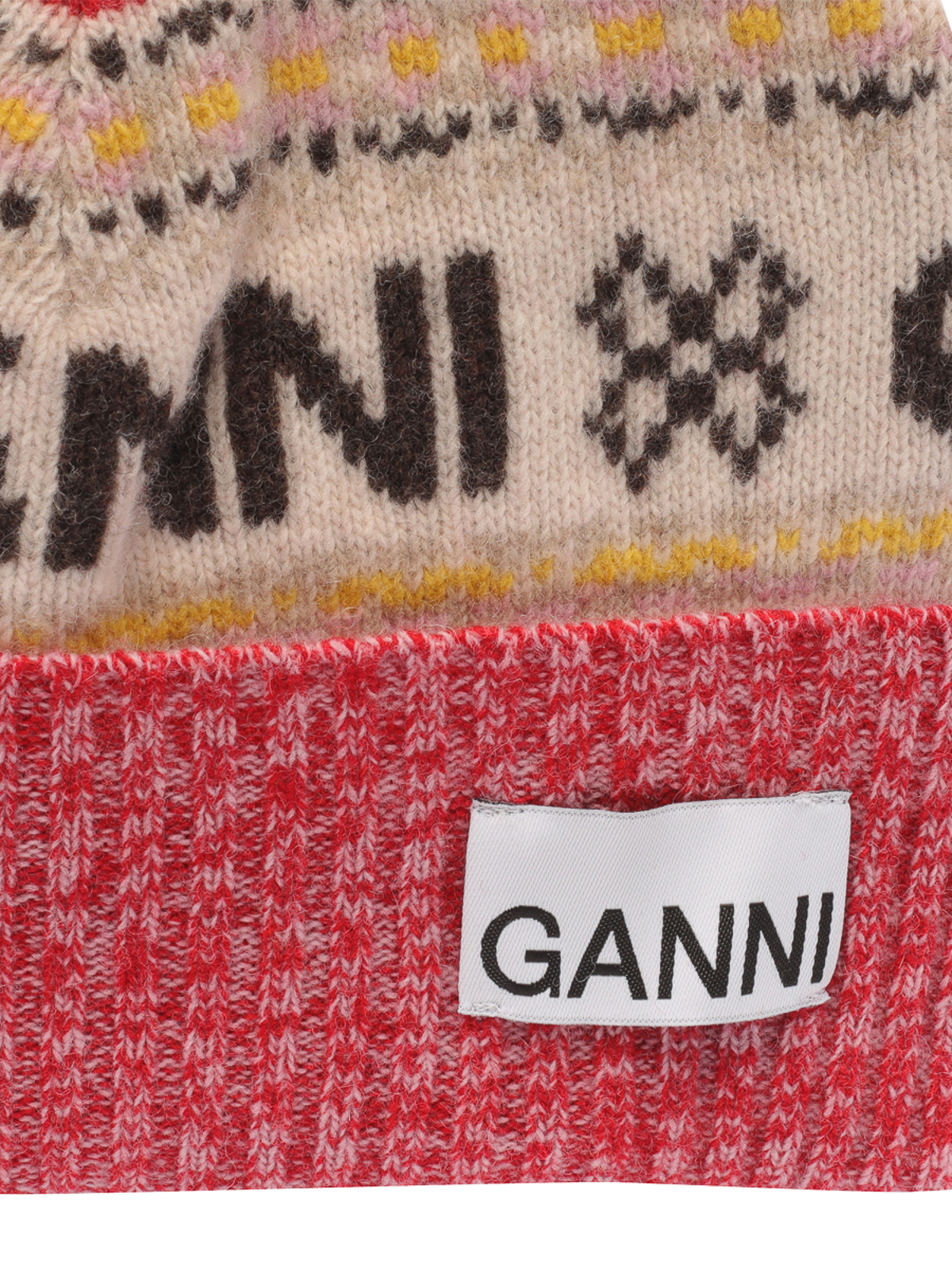 Shop Ganni Beanie In Multicolour