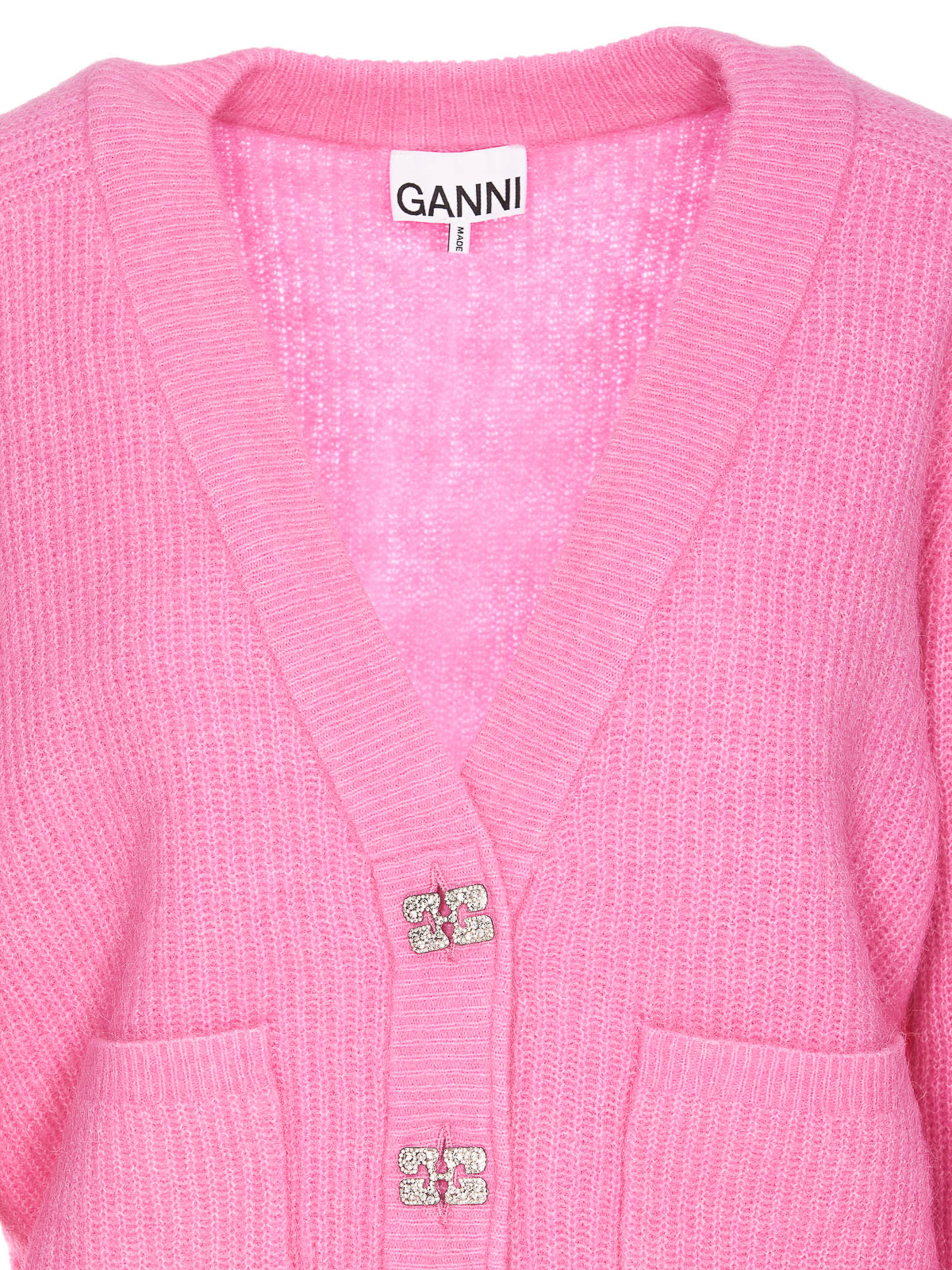 Shop Ganni Soft Wool Cardigan In Nude & Neutrals
