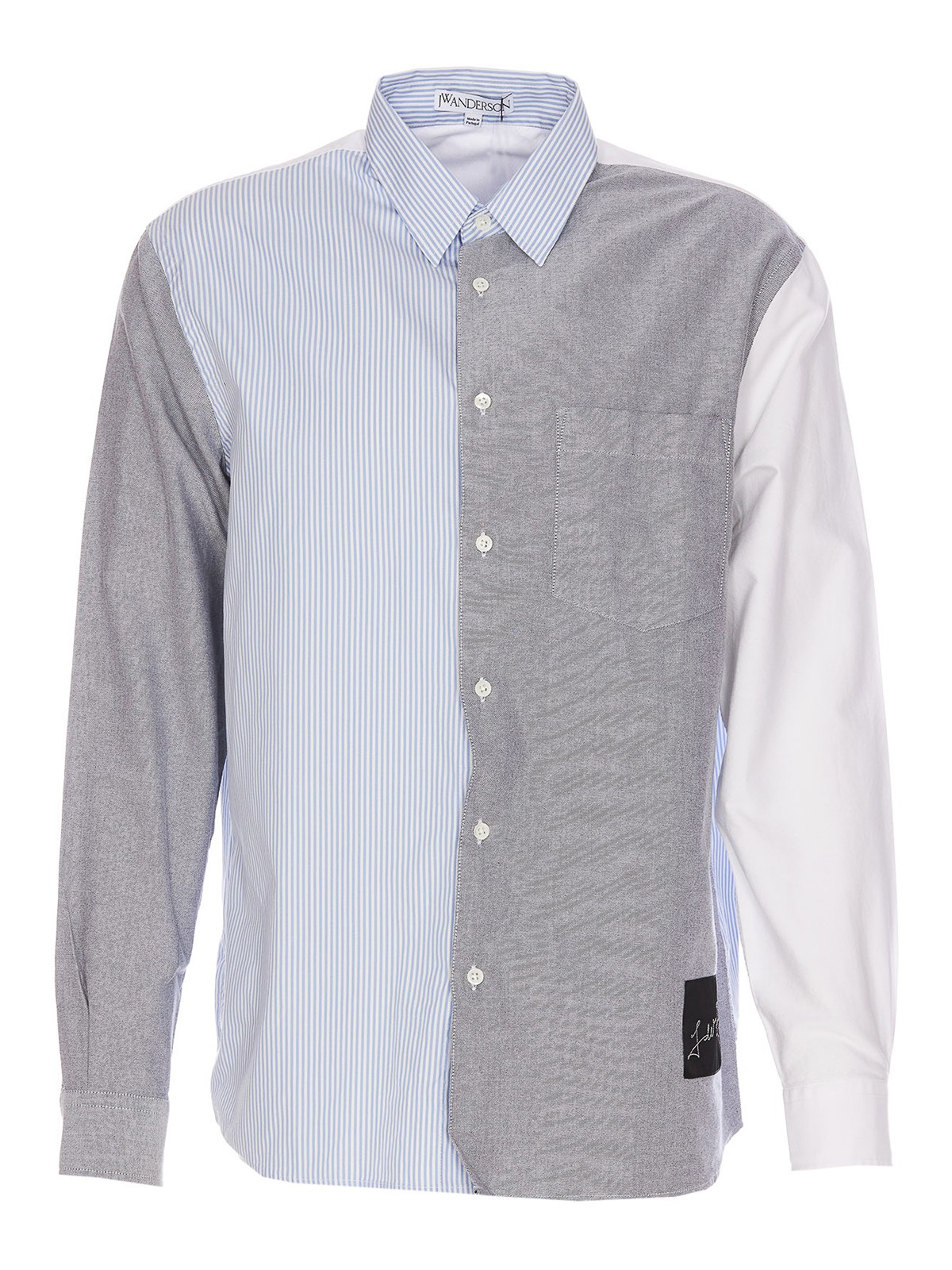 Shop Jw Anderson Patchwork Shirt In Blue