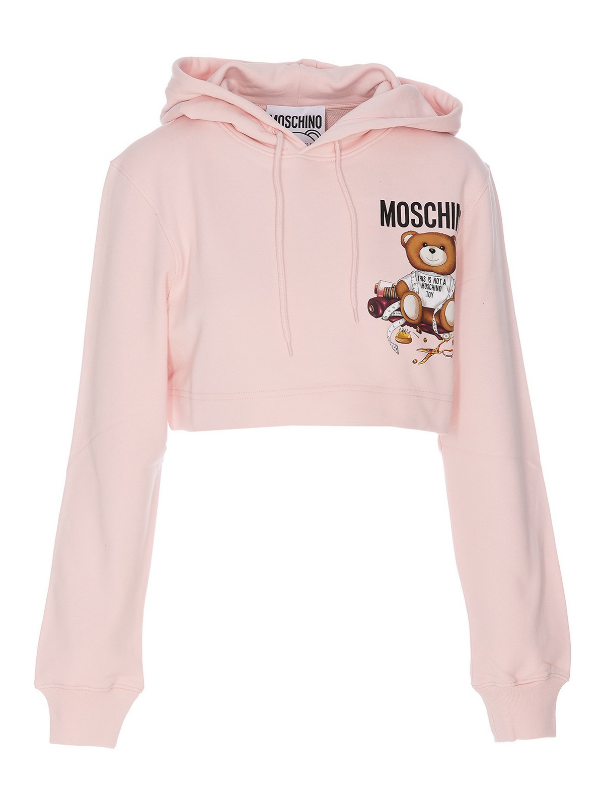 Moschino Pink Hoodie With Frontal Print Logo In Color Carne Y Neutral