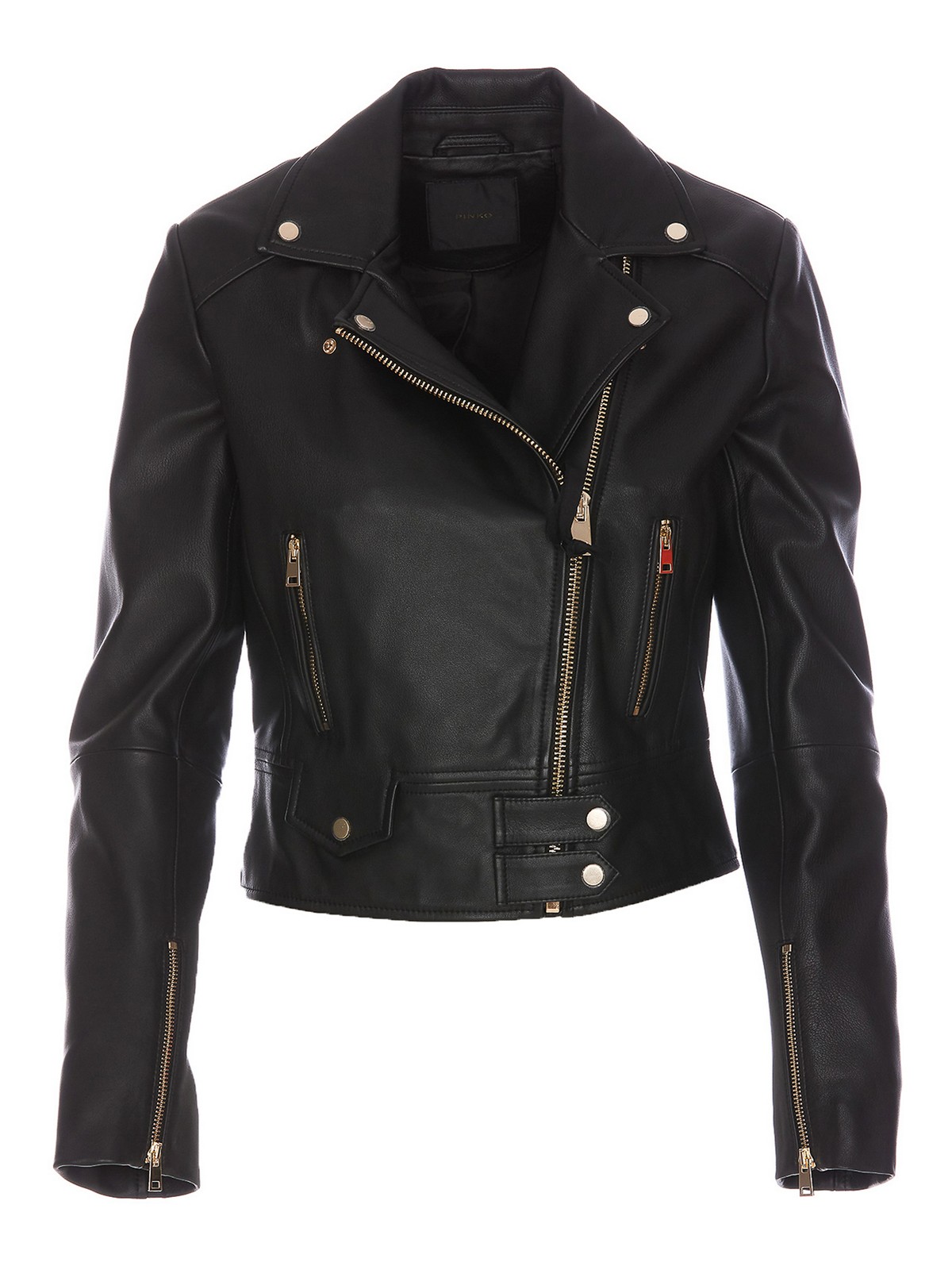 Pinko Sensibile Leather Jacket In Black