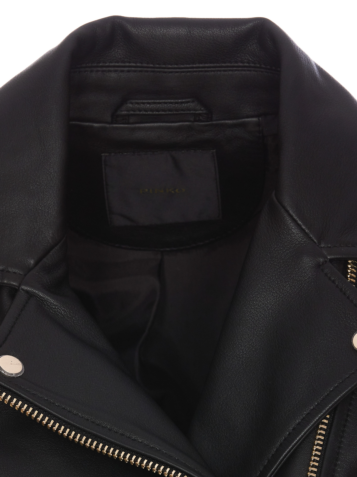 Shop Pinko Sensibile Leather Jacket In Black