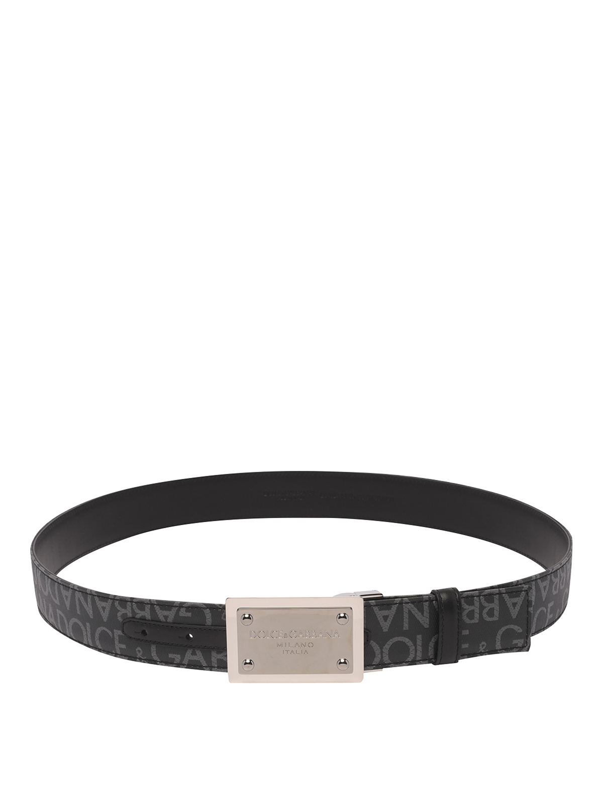 Dolce & Gabbana Reversible Logo Belt In Black