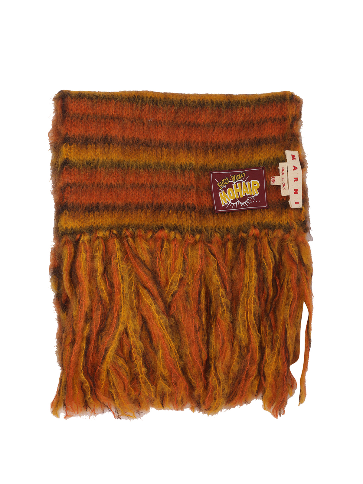 Shop Marni Scarf With Fringes In Orange