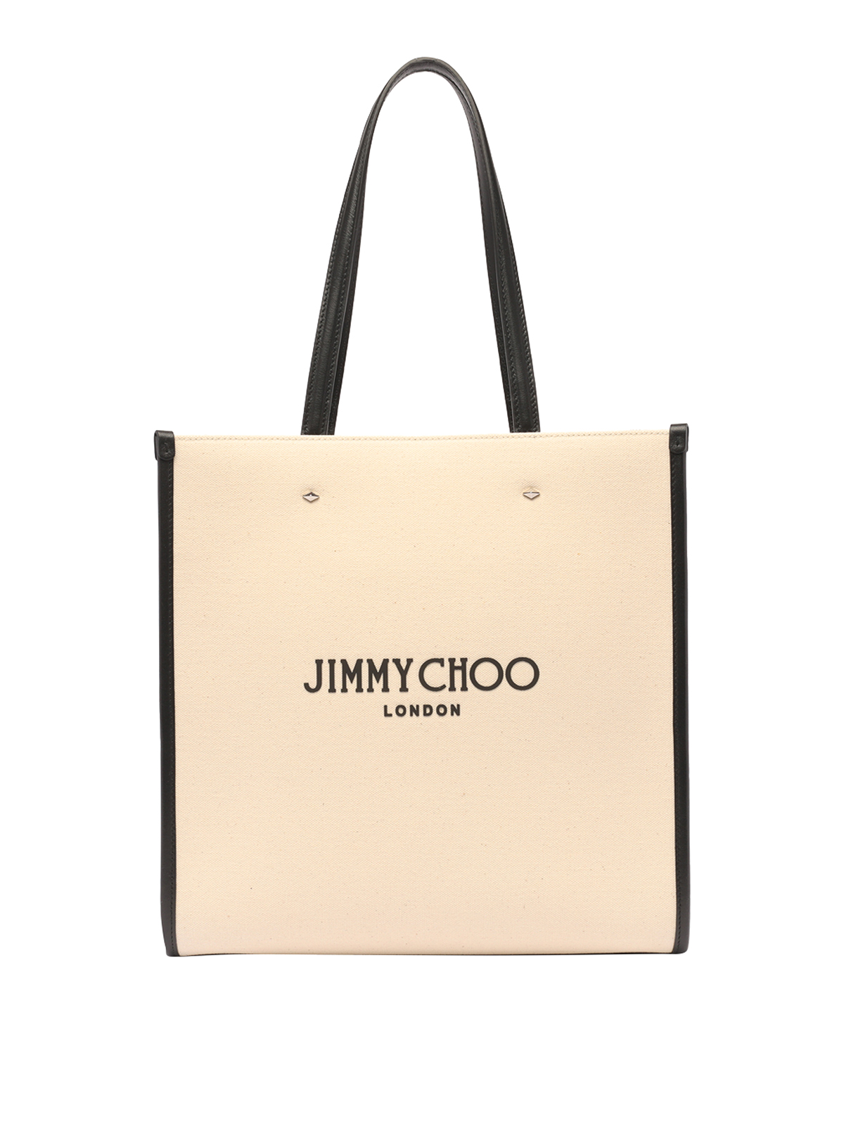 Jimmy Choo Logo Tote Bag In White
