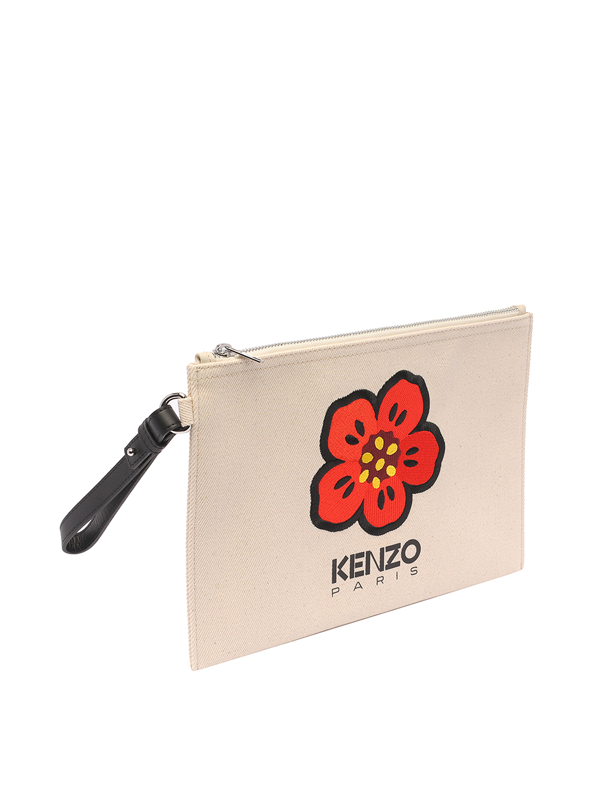 Shop Kenzo Boke Flower Large Clutch In Beige