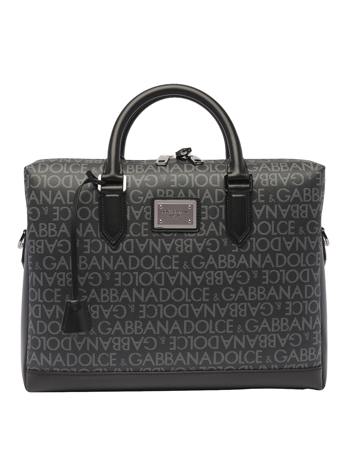 Dolce & Gabbana All Over Logo Briefcase In Black