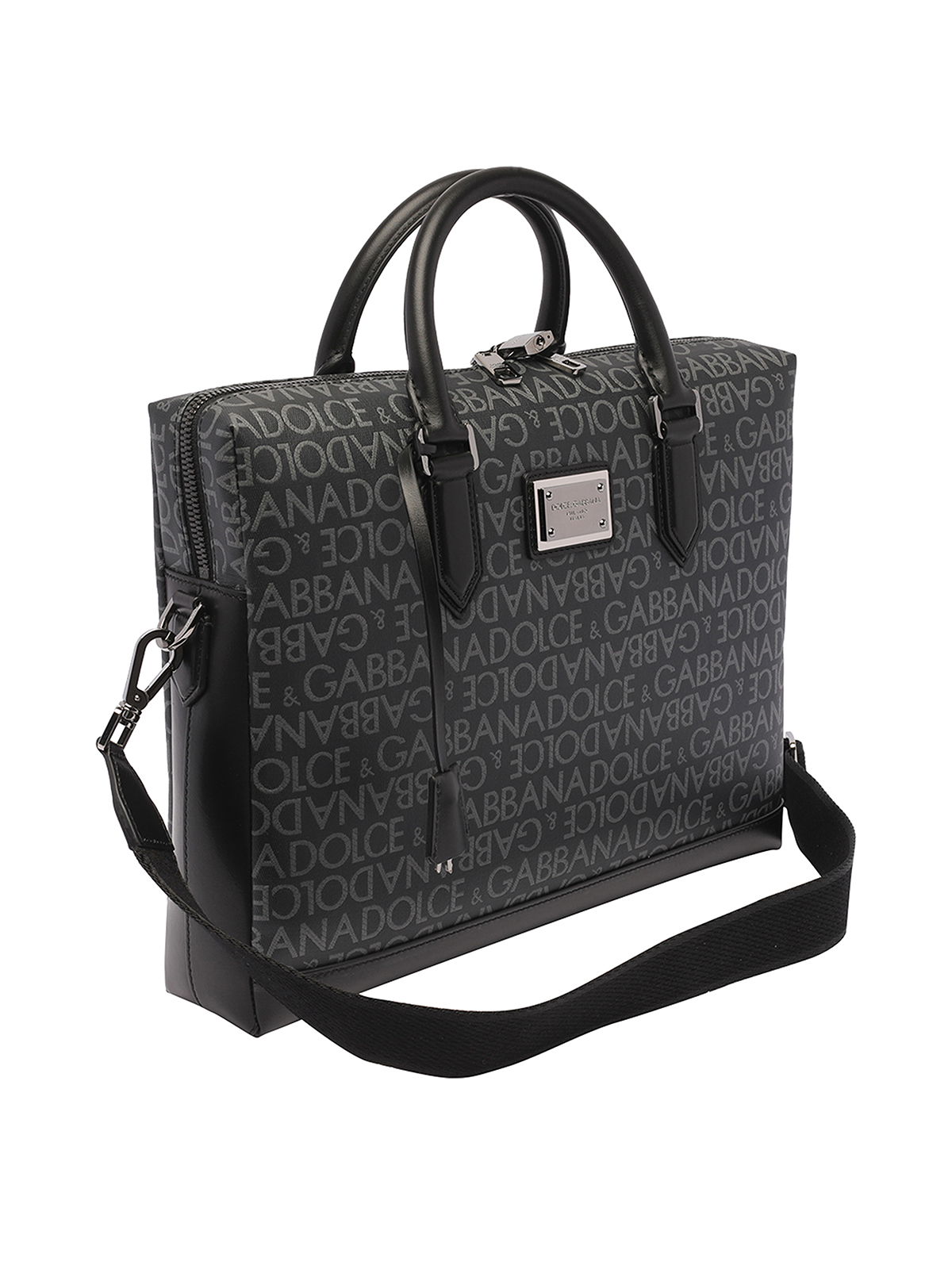 Shop Dolce & Gabbana All Over Logo Briefcase In Black