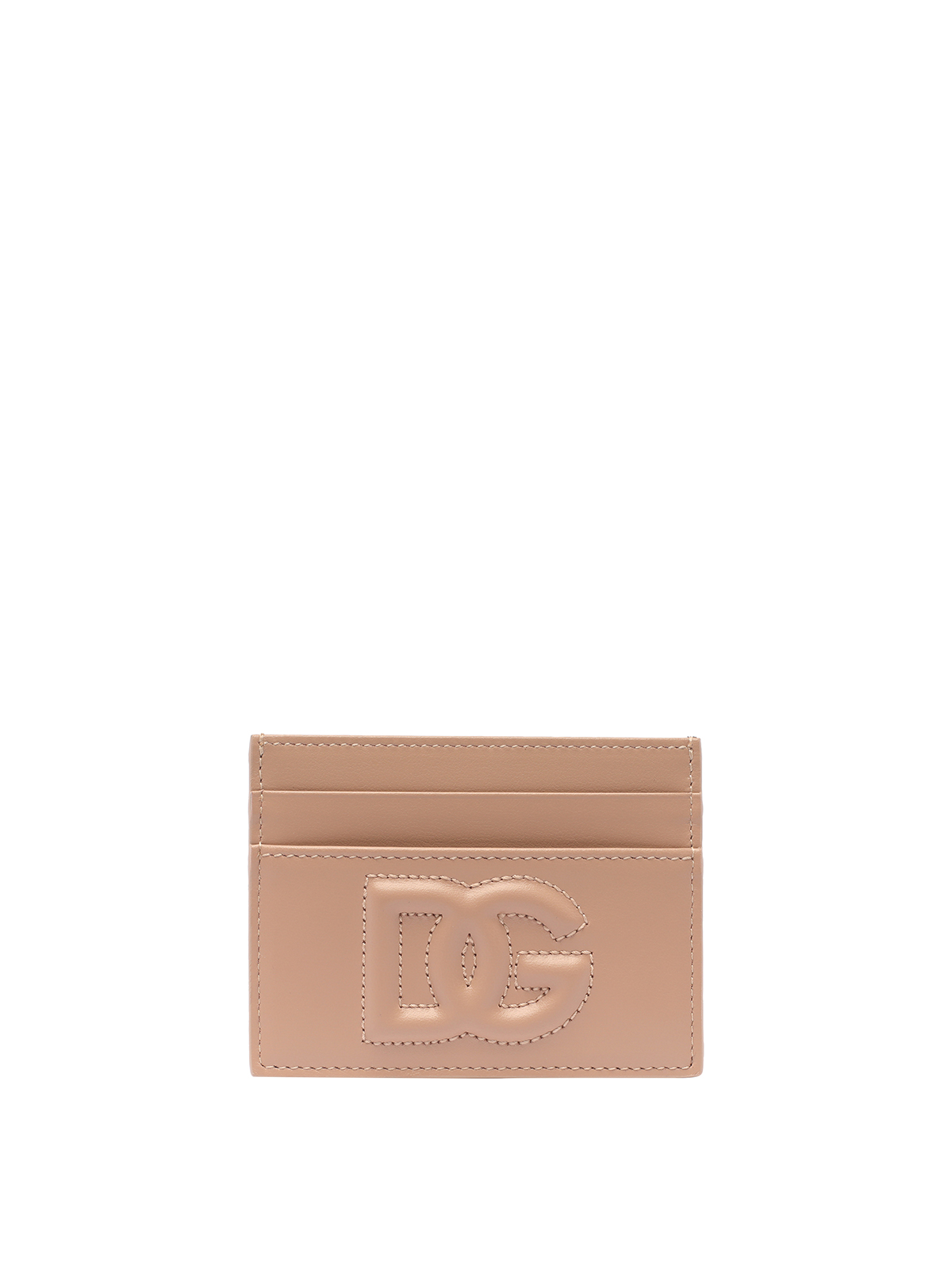 Shop Dolce & Gabbana Dg Logo Cardholder In Nude & Neutrals