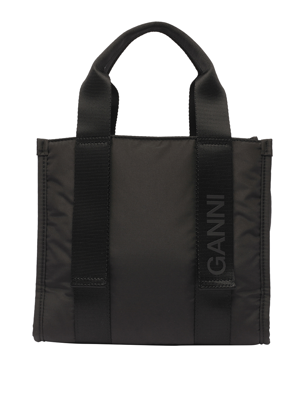 Ganni Recycled Small Tote Tech In Black