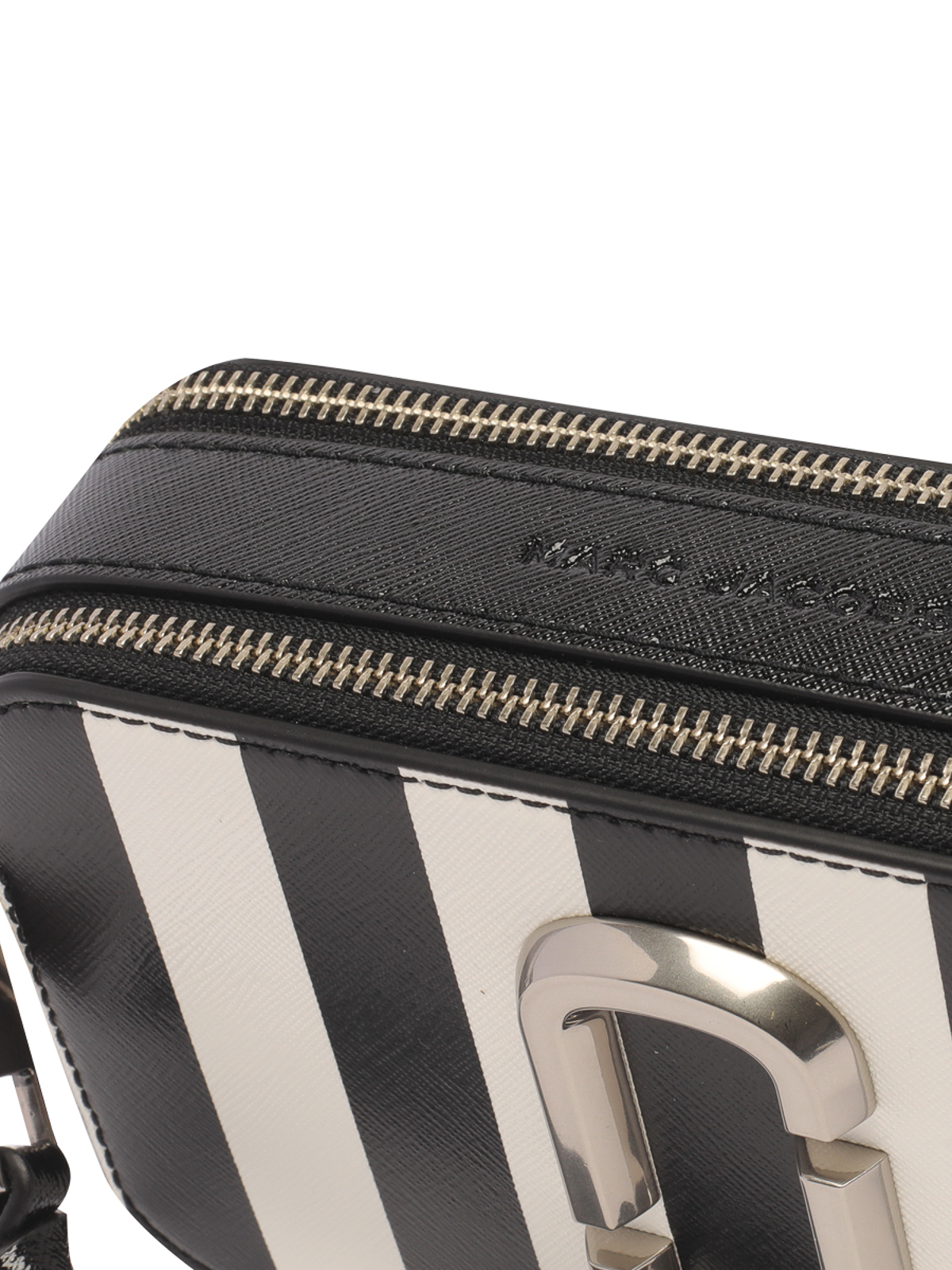 Marc Jacobs The Striped Snapshot Cross-body Bag in Black