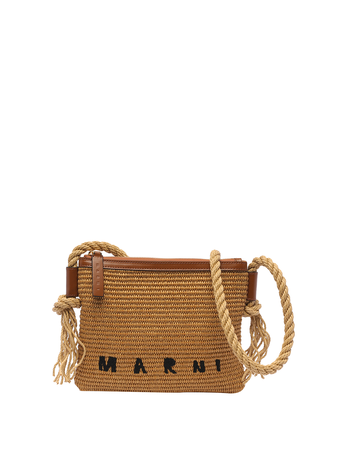 Shop Marni Marcel Zip Pochette In Brown