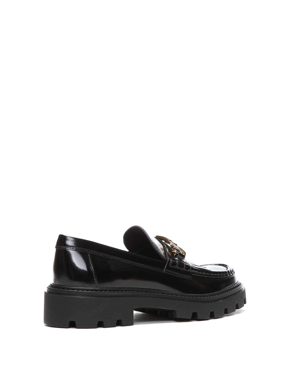 Shop Tod's Fringed Loafers In Black