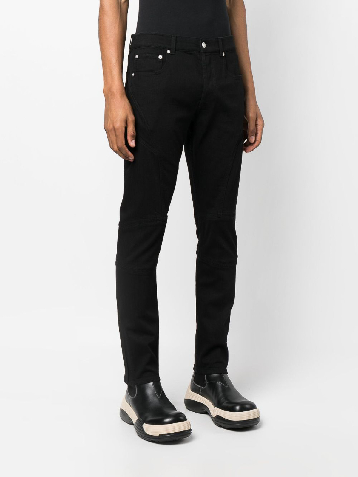 Shop Alexander Mcqueen Mid-rise Skinny Jeans In Black