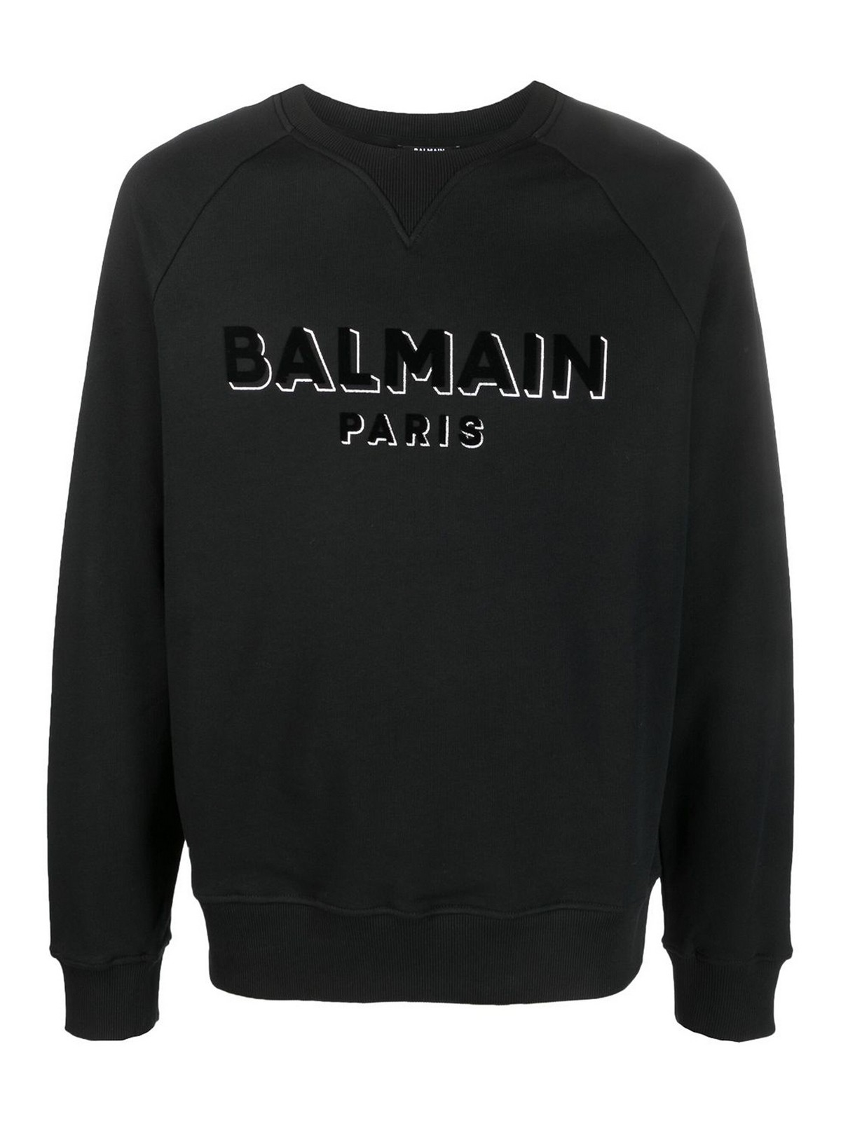 Shop Balmain Logo-embroidered Cotton Sweatshirt In Silver