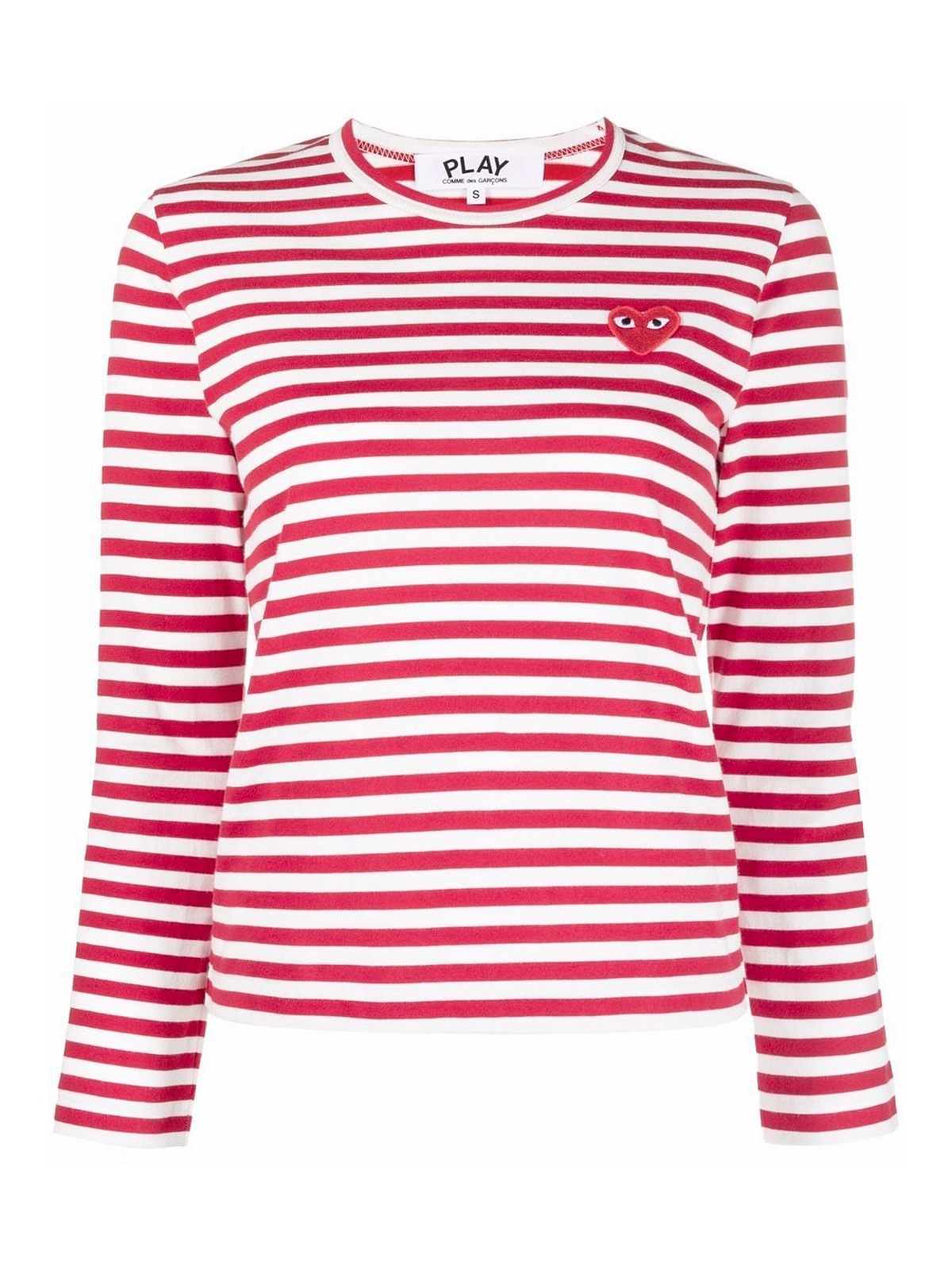 Shop Comme Des Garçons Play Striped Top In Red