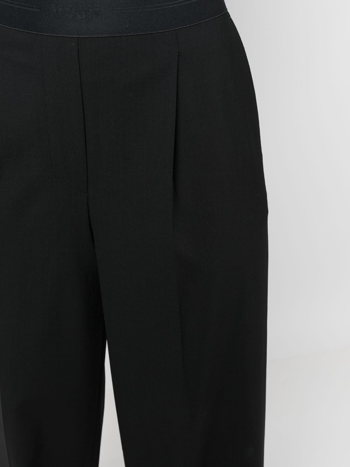 Shop Msgm High-waist Trousers In Black